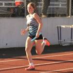 Sequim Gazette photo by Matthew Nash/
Vaira Luke won the 4X200 relay with Selene Dorkin, Nathalie Gomez and Hadley Wolslegel with a time of 2:04.94, and was fourth in the 4X100 with Faith Eaton, Brinley Johnson, and Zary Durham.