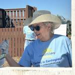 Sequim Gazette photos by Matthew Nash
Sue Rockett with Sequim Community Church helps paint the Sequim Police Departments Dog Agility Course in Carrie Blake Community Park on April 25 for the volunteer event Sequim Beautiful Day. Rockett participated last year and said she loves it. I love being able to help the police and community, she said.