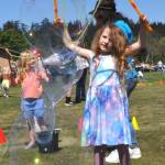 Sequim Gazette photo by Matthew Nash
Patty Hansen, 6, makes bubbles during the Family Fun Days courtesy the Olympic Peninsula YMCA.