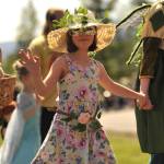 Sequim Gazette photo by Matthew Nash/ Adele Duval-Saffold, 6, walks in the Kids Parade sporting a sunhat and matching mask she made.
Sequim Gazette photo by Matthew Nash/ Adele Duval-Saffold, 6, walks in the Kids Parade sporting a sunhat and matching mask she made.