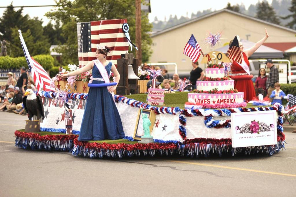Sequim Gazette photo by Matthew Nash/ The Rhododendron Festival won the Presidents Award in the May 9 Grand Parade.