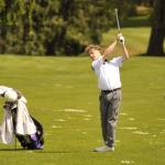 Sequim Gazette photo by Matthew Nash/ Sequims Talon Stover, pictured hitting on the back nine at The Cedars at Dungeness on May 12, qualified for his first state tournament by shooting a round of 82 to finish in a three-way tie for fifth at the district tournament.