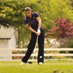 Sequim Gazette photo by Matthew Nash/ Sequim senior Rachel McDougall tees off from hole No. six during the Class 2A West Central District Championship on Tuesday, May 12 at The Cedars at Dungeness Golf Course.