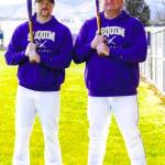 Photo courtesy Dave Campbell/ Tyler and Dave Campbell, assistant and head coach for Sequims JV baseball team, are believed to be Sequims first graduates to coach as a father-son duo.