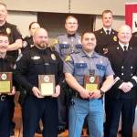Photo courtesy Olympic Peninsula Sequim Chapter 74, International Footprint Association
Representatives of 11 local public safety agencies were honored recently at the 19th Annual Awards Program and dinner held at Sequim Elks Lodge and sponsored by Olympic Peninsula Sequim Chapter 74 of the International Footprint Association. Award winners are shown here, along with other representatives of their organizations and event participants.