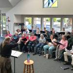 Sequim Gazette photo by Matthew Nash
Peninsula Singers, with conductor Steven Humphrey and accompanist Mark Johnson, rehearse songs for their upcoming concert Unbound. Shows take place at 3 p.m. Saturday-Sunday, May 30-31 at St. Lukes Episcopal Church.
