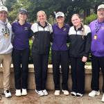 Photo courtesy Tim Lusk
Sequims girls golf team placed 12th at the 2A state meet in Chehalis last week, including players, second from left, Kendra Dodson tied for 30th, Kaiya Robinson, Raimey Brewer, 36th, and Ella Hood. Theyre joined by assistant coach Justin Ewing, left, and head coach Tim Lusk, right.