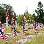 Flags adorn the graves of veterans at Sequim View Cemetery on Memorial Day. In a speech during Mondays ceremony, VFW Post 4760 Commander Gery Contreras noted the veterans sacrifices on land, sea and air.