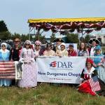 Photo courtesy Anita Reynolds 
Members of the Daughters of the American Revolution (DAR), and Sons of the American Revolution (SAR) gather for a photo prior to the start of the Sequim Irrigation Festival Grand Parade. Their America 250 Celebration float was one 118 entries on May 9.