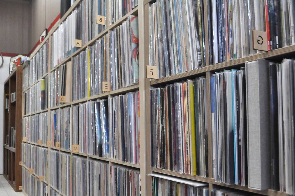 Sequim Gazette photo by Matthew Nash
The collection of Tony Armstrong started with about two boxes of records and grew to thousands of albums that hed listen to daily in his man cave. Now his wife Audrey looks to sell the albums at the Sequim Record Show on June 6 and later online to help pay for his medical care.