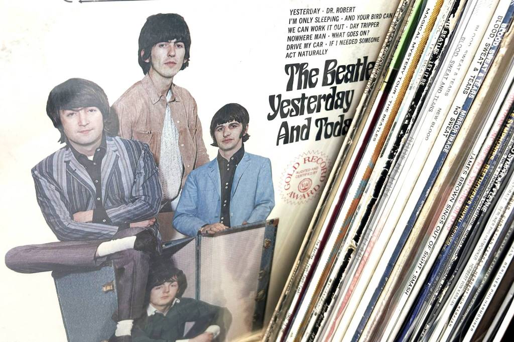 Sequim Gazette photo by Matthew Nash/ Audrey Armstrong plans to bring some albums from The Beatles, Rolling Stones, David Bowie and much more spanning various genres to the Sequim Record Show.
