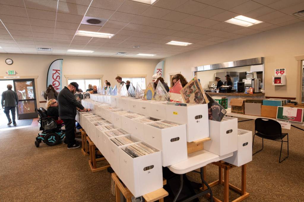 Sequim Gazette photo by Monica Berkseth/ Every year since it began, the Sequim Record Show, organized by Gary Butler, has offered vendors a venue for selling vinyl albums, CDs, cassettes and music memorabilia.