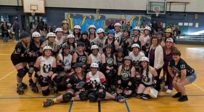 Photo courtesy Port Scandalous Roller Derby/
The Port Scandalous Roller Derby team and Rodeo City Roller Derby team faced off on May 30 in Sequim with Rodeo City coming out with the victory. Port Scandalous hosts its next bout on July 11 at the Sequim Boys & Girls Club.