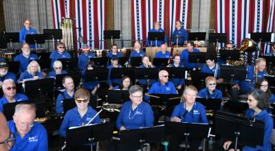 Photo courtesy Sequim City Band 
Sequim City Band members ready for their July 4 performance in 2024. They return at 3 p.m. July 4 at the James Center for Performing Arts stage for the show Sounds of America.