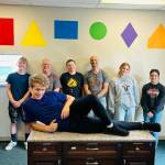 Photo courtesy Ann Marie Henninger/ Last summer, Joseph Henninger with Scouting America Troop 1498 led a project repainting the multi-use classroom at the Sequim Boys & Girls Club as part of a requirement for his Eagle Scout rank. Henninger and his team also designed and painted interactive primary-colored geometric shapes on the walls, creating a permanent visual learning tool to help the clubs youngest attendees master their basic shapes and colors.