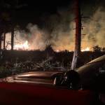 Photo courtesy of Chris Turner, FD3/ Firefighters with Clallam County Fire District 3 and the Department of Natural Resources contained a fire south of Blyn late on July 7. Its cause remains under investigation.