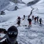 Photo courtesy Paul Balkan/ Balkan and his group head up Squirrel Hill towards Windy Corner at approximately 12,500 feet.