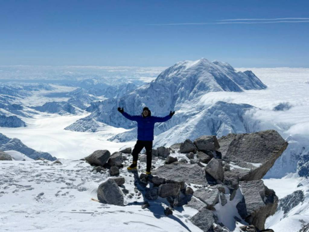 Photos courtesy Paul Balkan
Former Sequim resident Paul Balkan spreads his arms against a breathtaking backdrop after climbing to High Camp at 17,300 feet on Denali. Climbing the tallest mountain in North America had been on his bucket list for years.