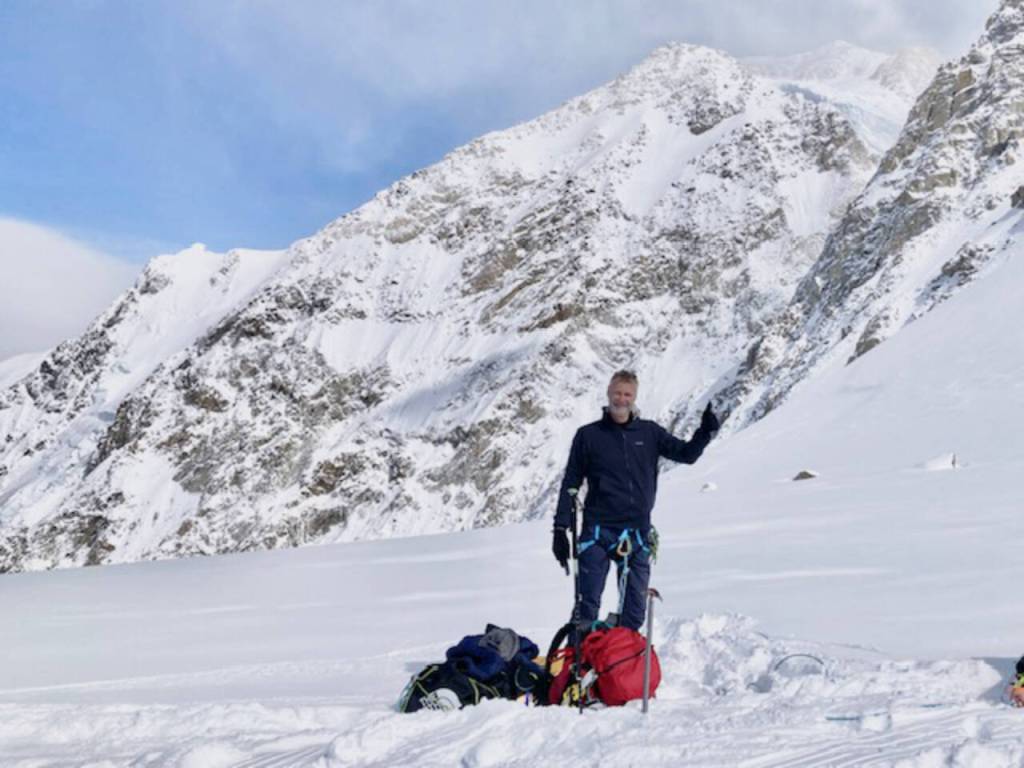 Photo courtesy Paul Balkan/ Former Sequim resident Paul Balkan gives a thumbs-up at 13,300 feet, near Windy Corner at Denali.