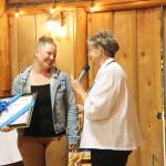 Photo courtesy Sequim Soroptimists
Lacey Lovell, left, owner of Sofies Florist, beams as Soroptimist International of Sequim past president Linda Klinefelter praises her commitment to empowering women and girls in Clallam County during the organizations recent installation of officers for 2026-27.