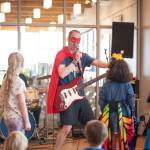 The Adventurous Rock n Roll concert at Sequim Branch Library featuring the Brian Waite Band included music on a variety of topics, including superheroes.