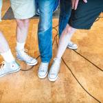 The Seattle-based Brian Waite Band - Waite (guitar), Clif Swiggett (bass) and Todd Gray (drums) - wore silver sneakers at their concert on Saturday, July 11 at the Sequim Branch Library to commemorate the bands 25th anniversary.