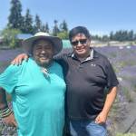Sequim Gazette photo by Matthew Nash 
Sergio Gonzalez, owner of Melis Lavender, and his brother Mario Gonzalez, owner of Fine Lavender, will be together during the Sequim Lavender Festival at Sergios farm selling lavender products and providing wreath making demonstrations. Their brother Victor owns and operates Victors Lavender, which has supplied lavender to farms across the Sequim area.