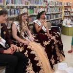 Photo courtesy NOLS/ Kids can dress up, enjoy stories and meet this years Sequim Irrigation Festival royalty at the Sequim Library on Wednesday, July 29. Shown here are members of last years royalty court  from left, Malachi Byrne, Joanna Morales and Roxy Woods.