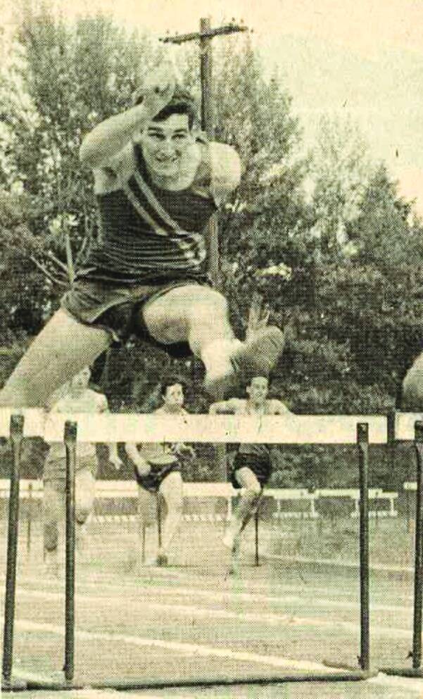 Photos courtesy Sequim Athletic Educational Foundation 
Alan Millet, a 1969 SHS graduate, set school records in the high jump, 120-yard high hurdles, and the 880-yard race, competed in the state track meet in high jump and high hurdles, and helped lead the Wolves to an undefeated Olympic League record in 1969. He also served as a sponsor and coach for local sport teams for four decades.