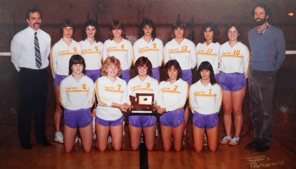 Photos courtesy Sequim Athletic Educational Foundation
The 1983-84 SHS Volleyball Team won the Olympic League championship and finished second at the state 2A tournament.