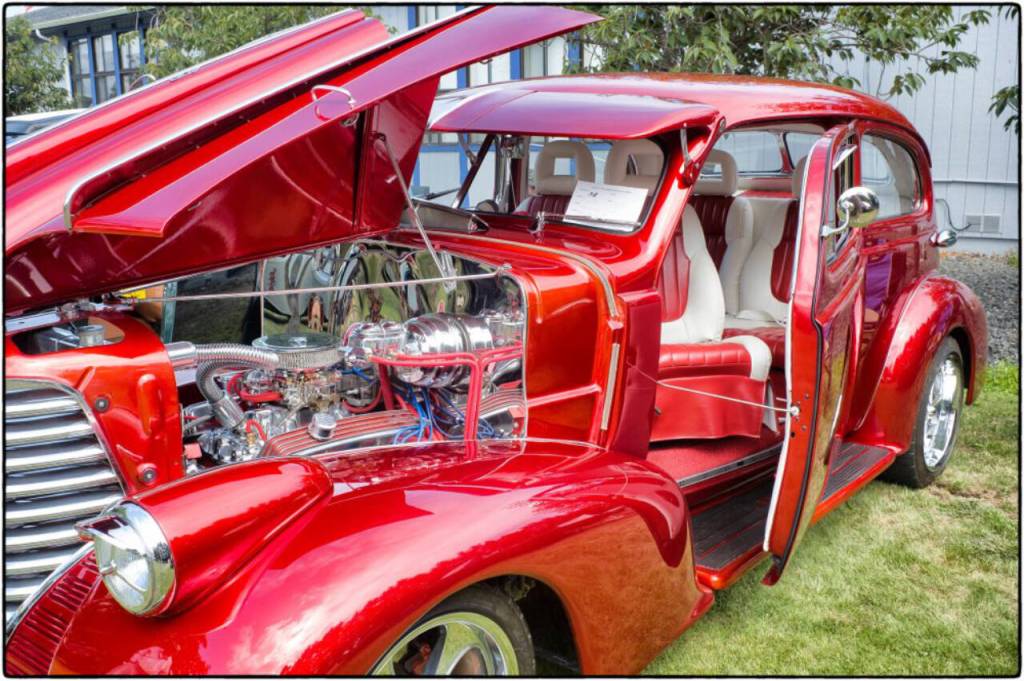 The Sequim Elks fourth annual car show included this 1938 Oldsmobile.