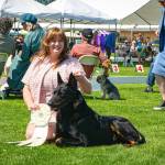 Sequim Gazette photo by Monica Berkseth/ Sophie Lebel of Bothell brought her dog Bouncer to the show for the All Breed Dog Show for the first time, and said shes been several times before. I had a lot of fun, Lebel said. Its a blast to do these shows. We love this location and have been doing this for 18 years.