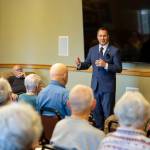 Prosecuting Attorney Mark Nichols advised attendees at a financial scam prevention seminar to have a locking mailbox, check their monthly bank statement, and obtain their free annual credit report.