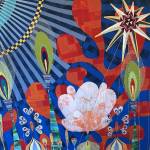 Beverly Beighle made a Discolaria quilt based on the paper collage art of Rex Ray. The quilt typically hangs near the entrance of her home but will be at the Sunbonnet Sue Clubs Quilt Show as part of her display as Featured Artist Aug. 7-8 at Sequim Community Church.