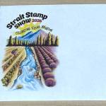 Sequim Gazette photo by Matthew Nash/ Theresa Cummins design for the Strait Stamp Shows cancellation celebrates Sequims irrigation history. It will be for sale at the Strait Stamp Show on Aug. 8 in the Guy Cole Event Center.