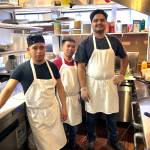 Sequim Gazette photo by Matthew Nash/ Cooks for Hardys Markets Indian food include, from left, Branlio Pablo, Martin Jacinto, and Kulbir Khatkar. The store also offers sandwiches, pizza, convenience store food items, and more.