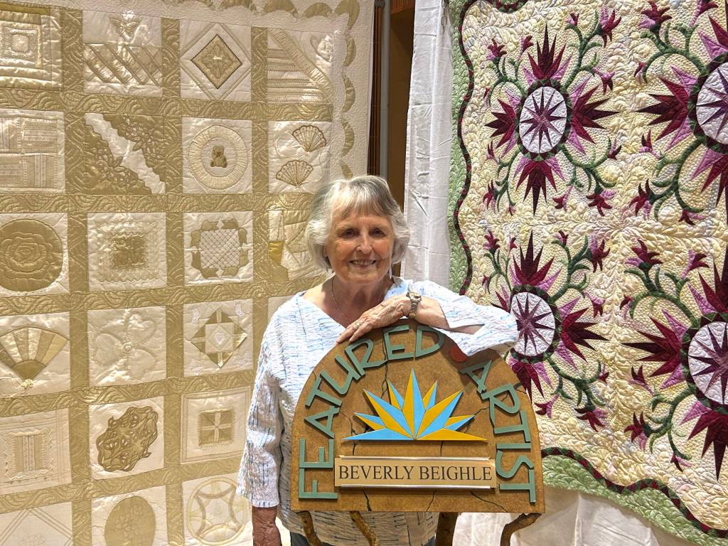 Sequim Gazette photo by Matthew Nash/ Beverly Beighle of Dungeness was selected by past awardees of the Sunbonnet Sue Quilt Clubs annual show to be the 2026 Featured Artist.