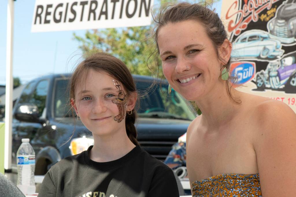 Sequim Gazette photo by Monica Berkseth/ Paisley Fultz, 11, of Port Angeles, had her face painted by Danica Duncan during Sequim Prairie Nights.